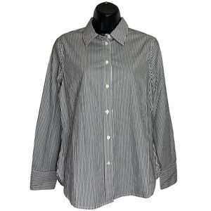 J Crew Button Up Shirt Womens 2 Striped Slim Fit Stretch Cotton Poplin AW239 NWT